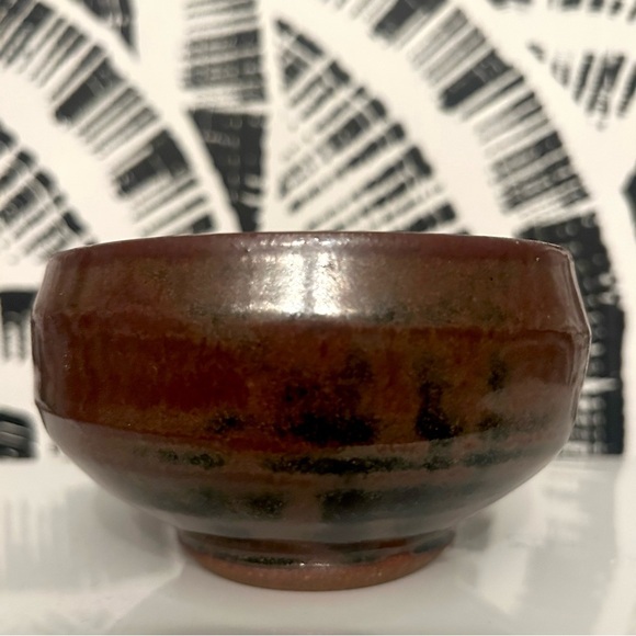 Handmade Art Pottery Ceramic Bowl Chocolate Brown Black Mocha - Picture 4 of 10